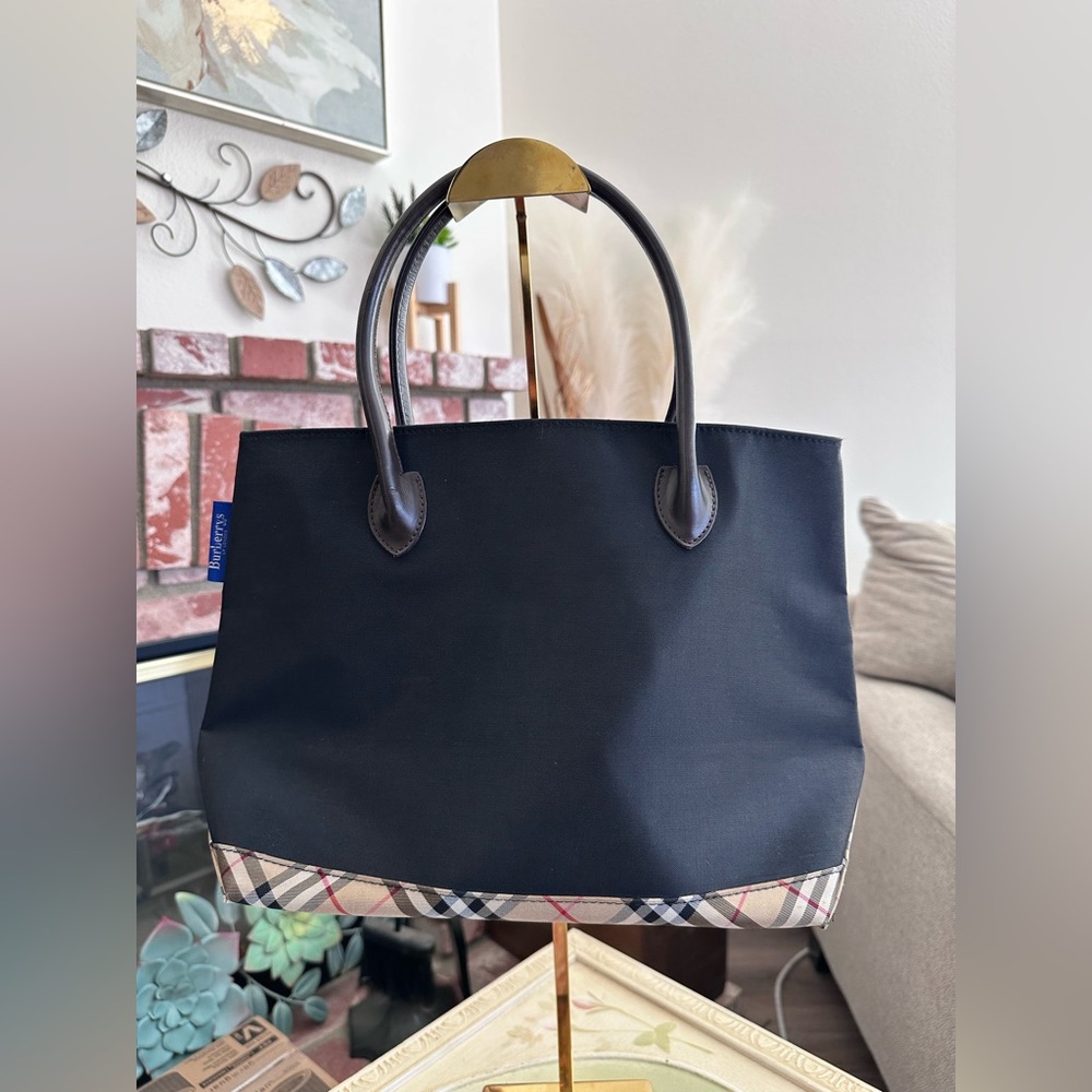 Burberry Blue Label Canvas Tote Bag – Navy & Nova Check – Japan Exclusive